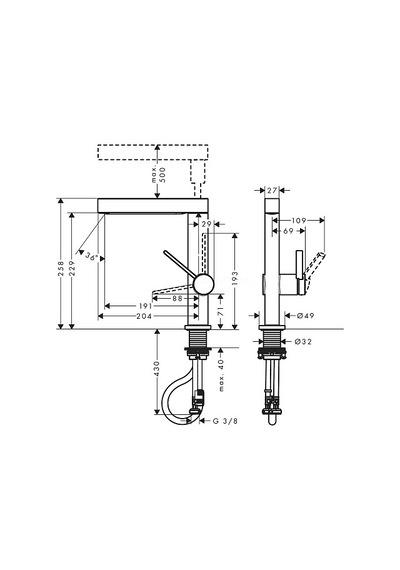 Hansgrohe Finoris Tek Kollu Lavabo Bataryası Çekilebilir Baslık 2 Jet ve Bas-Aç Gider Seti Krom 76063000