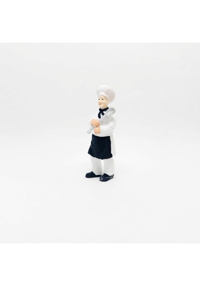Kaşık Tutan Aşçı-teraryum Figürü 8.8cm Çok Renkli