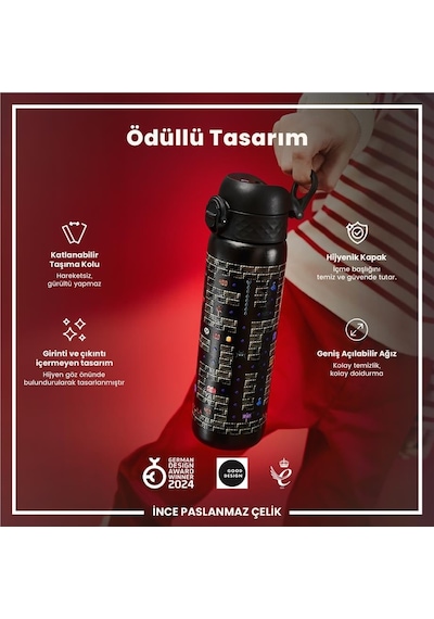 Ion8 - Paslanmaz Çelik İnce Suluk - Oyuncu - 600 Ml - Sızdırmaz Çok Renkli