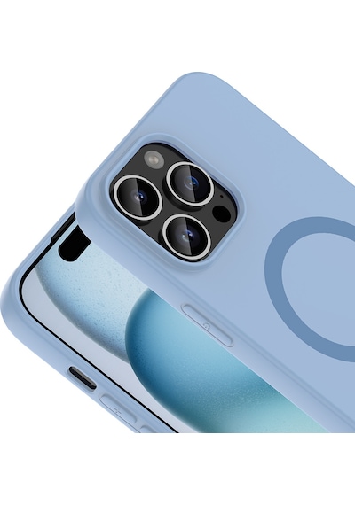 Apple iPhone Uyumlu 14 Pro Max Kılıf M-safe Şarj Özellikli Zore Aris Silikon Kapak - Baby Blue