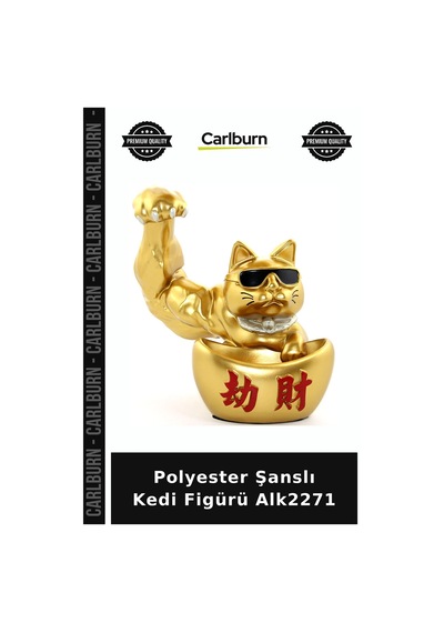 Özel Üretim Dekoratif Şans Hediyelik Ev Aksesuarı Biblo Polyester Şanslı Kedi Figürü Alk2271