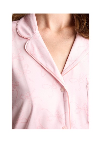 Defacto Regular Fıt Kısa Kollu Üst Kısa Paça Şort Softshell Pijama Takımı H4198ax26aupn38 Pembe-pn38