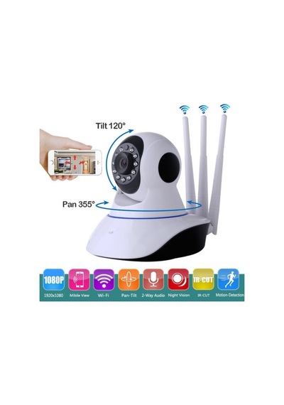 Kablosuz İp Kamera 1080P 2Mp 3 Antenli Kablosuz İp Kamera 1080P 2Mp 3 Antenli