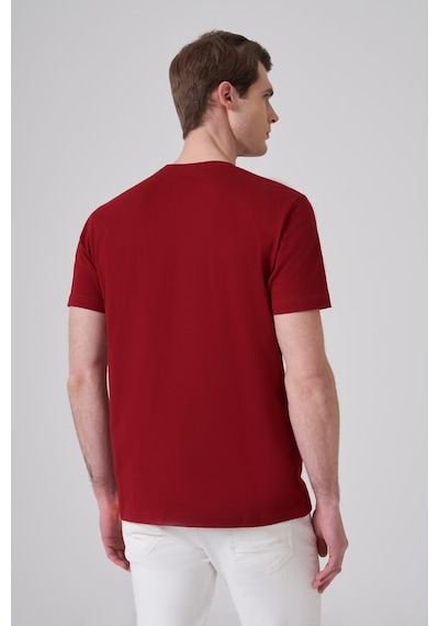 Morven Erkek Bordo Basic Bisiklet Yaka Dynamic Fit Pamuk T-shirt 26yc018008750 Bordo
