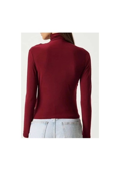 Unika Boutique Merrline Kadın Sandy Rahat Kumaş Drapeli Bluz Bordo