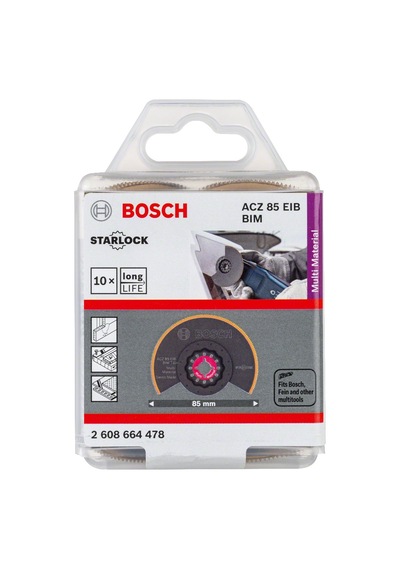 Bosch - Starlock - Acz 85 Eıb - Bım-tın Çoklu Malzeme İçin Segman Testere Bıçağı, Bombeli 10'lu 2608664478