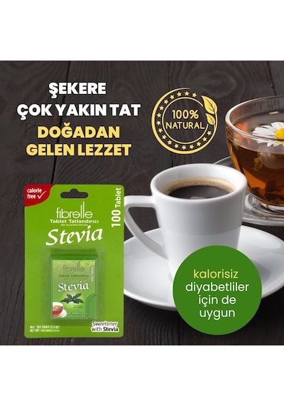 Fibrelle Stevialı Tablet Tatlandırıcı 100'lü