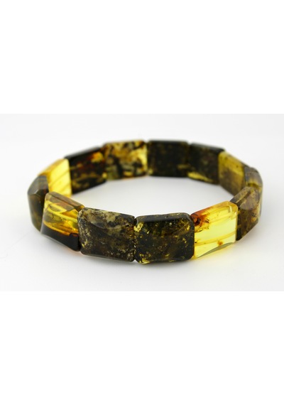 Kehribar Bileklik Fosilli Roleks Özel Tasarım Ambergold Blk23-55 Çok Renkli