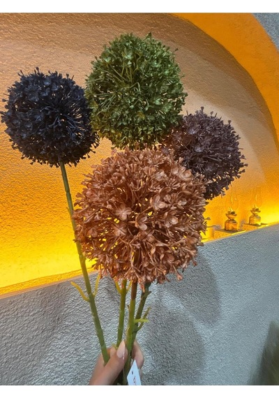 Ekodoğa Yapay Allium Çiçek, 4 Adet, 70 Cm, Çok Renkli