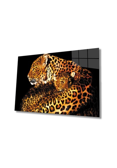 Jaguar Hayvan Cam Tablo 4mm Dayanıklı Temperli Cam