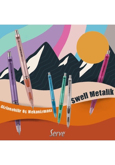 Swell Mekanik Kursun Kalem Metalik Roze 07mm