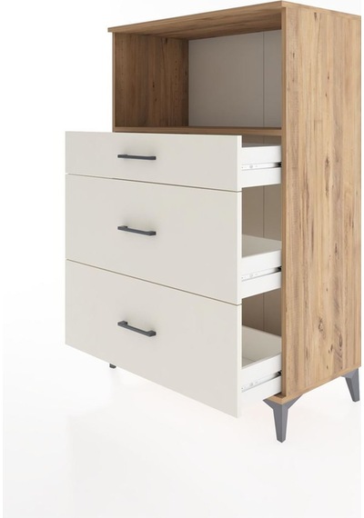 Hyperion Dolap Tek Raflı 3 Çekmeceli 88x44x134 Çam-aytaşı Atlas Çam