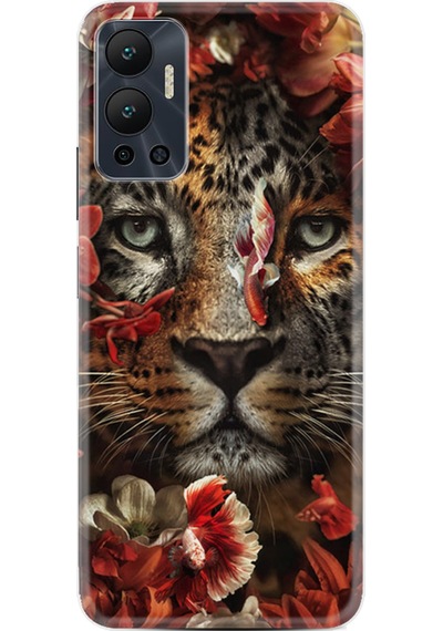 Infinix Hot 12 Kılıf Resimli Desenli Baskılı Silikon Flowers Baby Tiger 1336