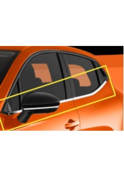 Renault Uyumlu Clio 5 2019- Cam Çıtası Paslanmaz Çelik 4 Parça