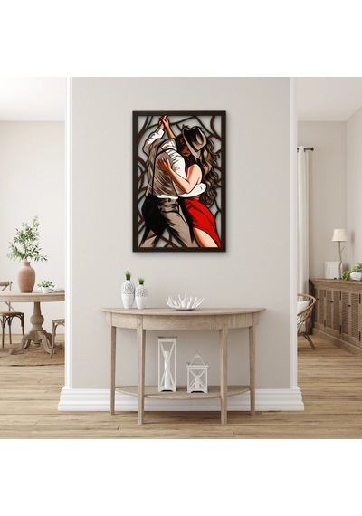 Tutkulu Tango Kucaklaşması Metal Tablo 63x95 Cm Çok Renkli