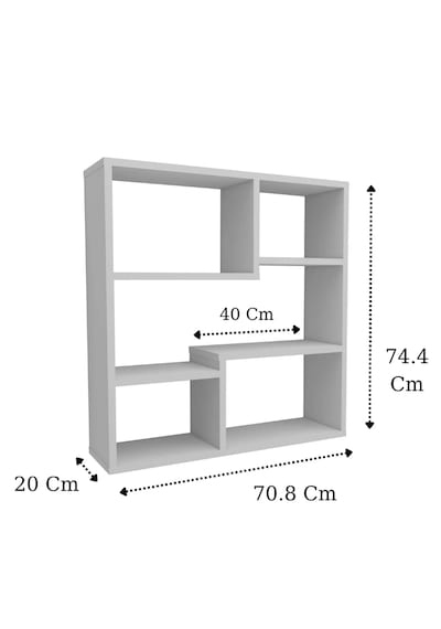 Reyo Enda Home Myra09 5 Bölmeli Modern Duvar Rafı, Mutfak Rafı Mat Beyaz Beyaz
