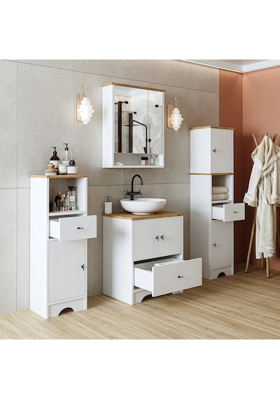 Lavabolu Banyo Dolabı Mat Beyaz Mdf 60 Cm Çekmeceli Banyo Dolabı Atlantik Çam - Beyaz Lavabolu Banyo Dolabı Mat Beyaz Mdf 60 Cm Çekmeceli Banyo Dolabı Atlantik Çam - Beyaz