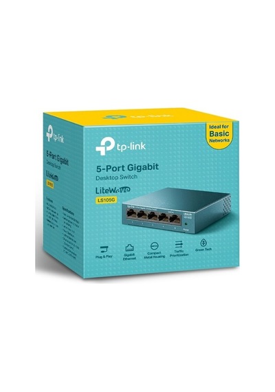 TP-Link LS105G 5 Port Gigabit 10/100/1000 Yönetilemez Çelik Kasa Switch