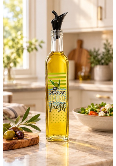 Cam Yağdanlık Ve Zeytinyağlık 500 Ml & Sızdırmaz Yağ Şişesi Siyah - 932248080 Siyah