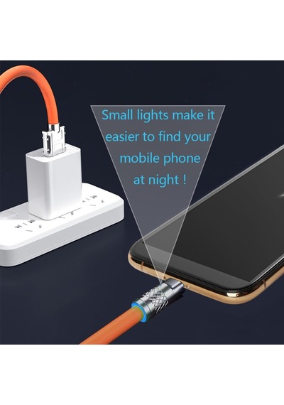 Tombul Şarj Kablosu, Usb Kablosu, Yıldırım Konnektörlü Hızlı Şarj Kablosu, Dolaşmaz, Turuncu, İ-phone 14 13 12 11 Pro Ve Daha Fazlası 3,3 Ft İle Uyumlu