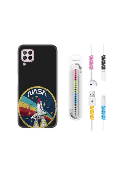 Huawei P40 Lite Kılıf Kablo Koruyuculu Nasa 1326