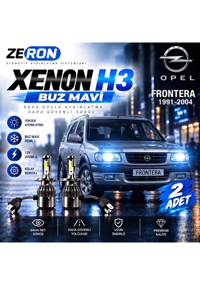 Opel Frontera Xenon H3 Buz Mavi Led Far Ampulü 12v 2 Adet Yüksek Aydınlatma Kolay Montaj