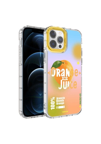 Apple Uyumlu iPhone   14 Pro Max Kılıf Kamera Korumalı Renkli Desenli Sert Silikon Korn Kapak