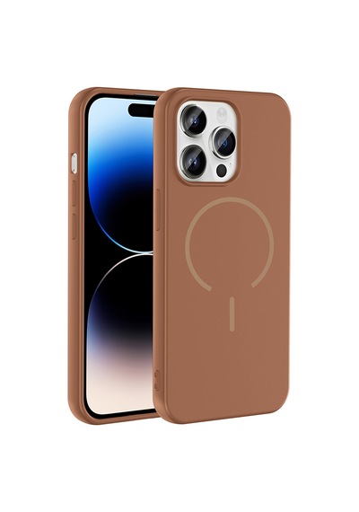 Apple iPhone Uyumlu 14 Pro Max Kılıf Magsafe Destekli Kamera Korumalı Yumuşak Silikon Pazarplus Mürdüm