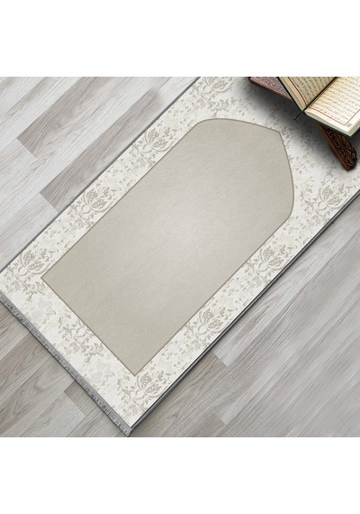 Evaşk Namazlık Dokuma Halı Kaymaz Muslumana Seccade80 x 130 Bej EVASK805B80