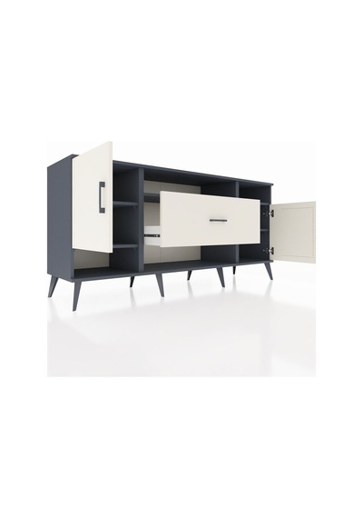 Hyperion Konsol 5 Raflı Tek Çekmeceli 2 Kapaklı 176x44x83 Antrasit-aytaşı Aytaşı Hyperion Konsol 5 Raflı Tek Çekmeceli 2 Kapaklı 176x44x83 Antrasit-aytaşı Aytaşı
