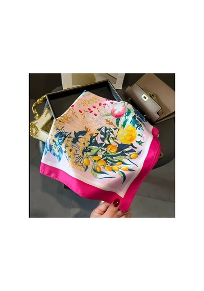 Lilly Citrus Bloom Fular / Eşarp 70 70 Cm Pembe Pembe