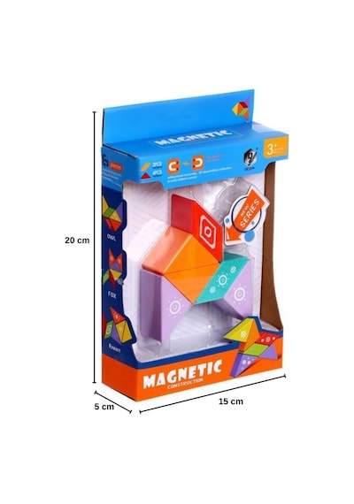 6 Parça - Manyetik Bloklar Yapı Blokları Eğitici 3 Boyutlu Zeka Ve Akıl Oyunu - Mıknatıslı Tangram Puzzle