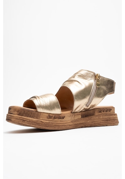 Luvishoes Lunas Altın Hakiki Deri Yandan Fermuarlı Kadın Sandalet Altın Luvishoes Lunas Altın Hakiki Deri Yandan Fermuarlı Kadın Sandalet Altın