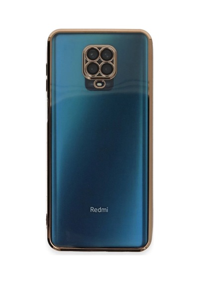 Xiaomi Redmi Note 9 Pro Uyumlu Kılıf Lensli Silikon - Gold