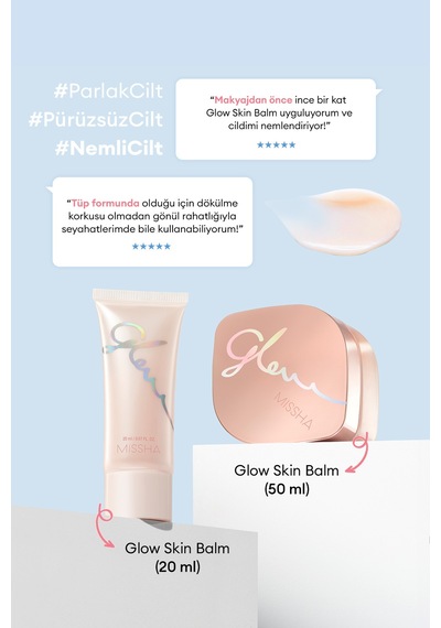 Missha Glow Skin Parlak ve Pürüzsüz Görünüm Sağlayan Nemlendirici Cilt Bakım Balmı 20 ML