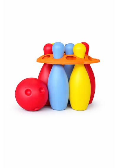 Oyuncak Bowling Seti 8 Parça Çocuk Bowling Oyunu, 6 Pin + Top, Taşıma Aparatlı, 3+ Yaş Eğitici Oyuncak