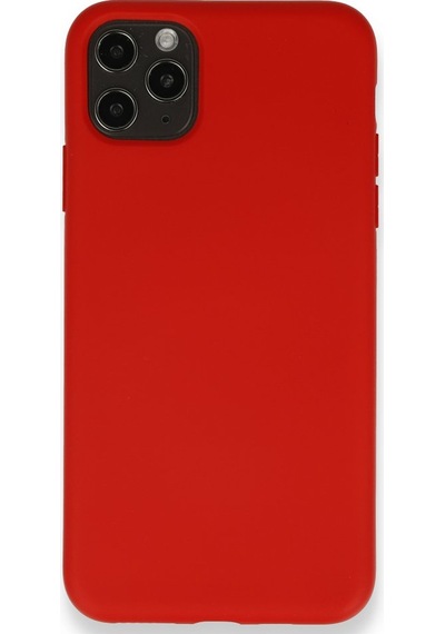 Apple Uyumlu iPhone 11 Pro Max İçi Kadife Kaplı Esnek Silikon Kapak Ryc/ Nano Lansman Kirmizi