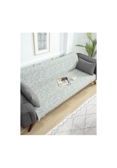 Çok Amaçlı Pamuklu Örtü- Kanepe-koltuk Şalı-koltuk Örtüsü 170x220-1024 Açık Gri