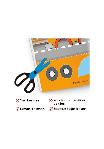 Kes Yapıştır Makaslı Set (Makas Hediyeli)