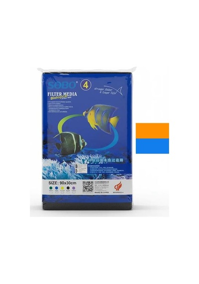 Sobo - 312 - Filtre Süngeri 90x30x2 - Spt-gld - Turuncu Mavi