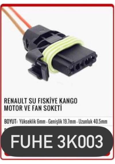 Fhe 3k003 Renault Su Fıskiye Kango Motor Ve Far Soketi