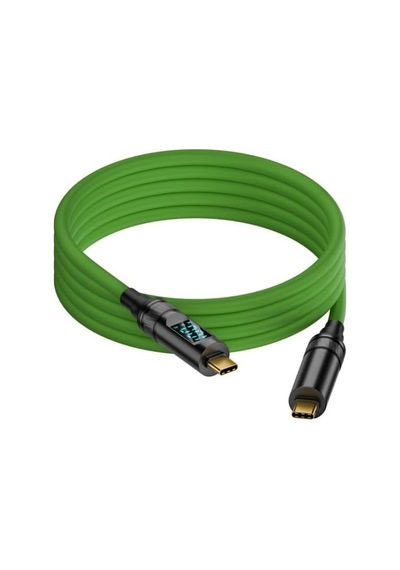 Type C To Type C 100w Hızlı Şarj 20gbps Veri Transfer Hızı 8k60hz Görüntü Aktarım Kablosu 2 Metre Yeşil Grn-02