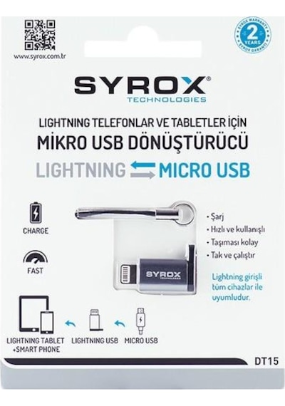 Syrox Micro Usb Den Apple Uyumlu iPhone Lightning Ye Dönüştürücü Dt15 N11.37973