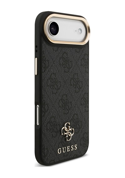 Apple Uyumlu iPhone 17 Air Guess Lisanslı 4g Ve Yazı Logolu Kılıf&ekran&lens Koruyucu 3in1 Aksesuar Seti Siyah Siyah