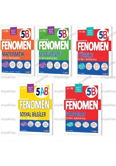 Fenomen 5 B Matematik Fen Bilimleri Türkçe Sosyal Ab Paragraf 5 Li Set