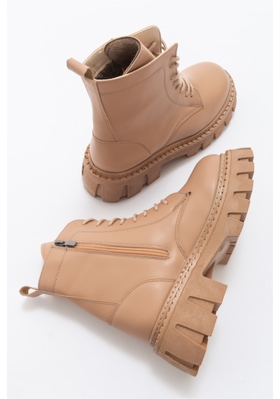 Luvishoes Tool Koyu Bej Kadın Bot Koyu Bej