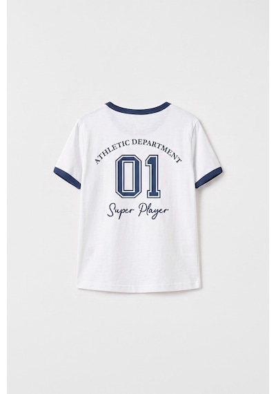Beyaz Omuz Biye Detaylı Baskılı Kız Çocuk T-shirt - 75181