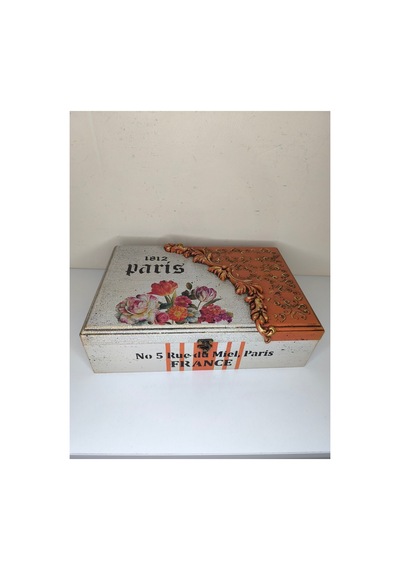 Mücevher Takı Kutusu Ahşap Kutu Düzenleyici Vintage Tasarım Pudra - 326964718 Pudra