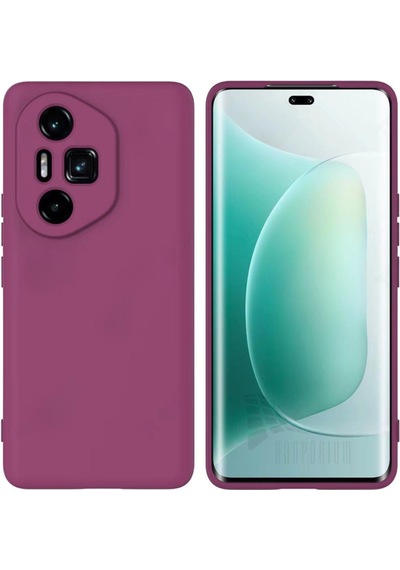 Honor 300 Pro Uyumlu Silikon Kılıf - Kamera Korumalı Esnek Pastel Renk Kapak - Mürdüm