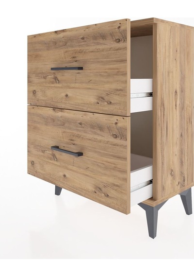 Arges Komodin 2 Çekmeceli 60x30x80 Çam-çam Atlas Çam
